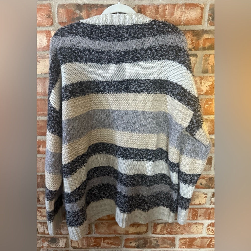 BKE Women's Nubby Striped Cardigan Sweater - Picture 4 of 7
